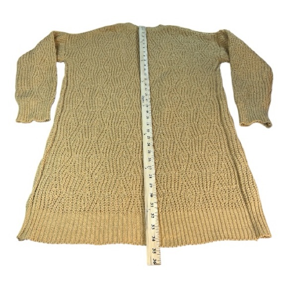 Elegant Tan Open-Front Cardigan - Picture 6 of 9